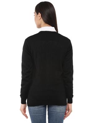 ribbed edge woolen cardigan - 15677194 - Standard Image - 3