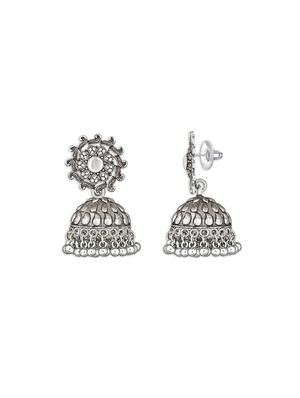 silver metal jhumka earring - 15678629 - Standard Image - 3