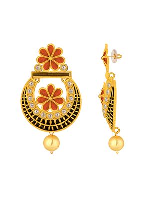 gold metal chandballi earring - 15678640 - Standard Image - 3