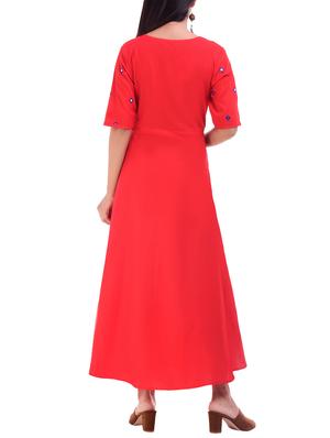 A-line mirror work kurta - 15678759 - Standard Image - 3