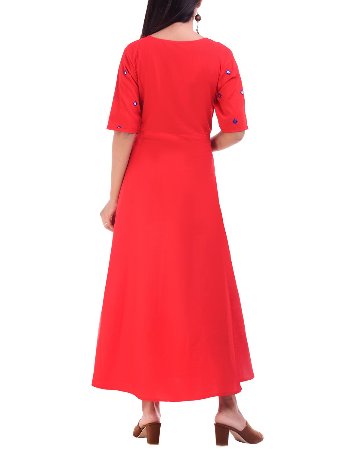 A-line mirror work kurta - 15678759 - Zoom Image - 3