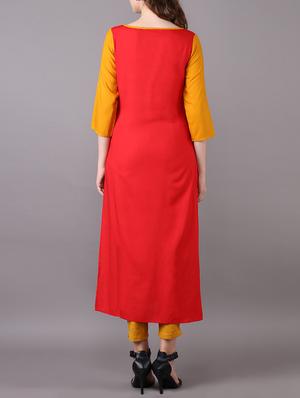 Printed straight kurta with tassels - 15680408 - Standard Image - 3