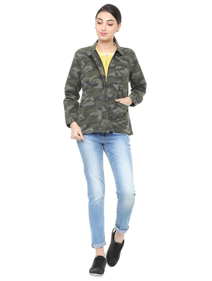 slogan print pocket patch military jacket - 15680682 - Zoom Image - 3