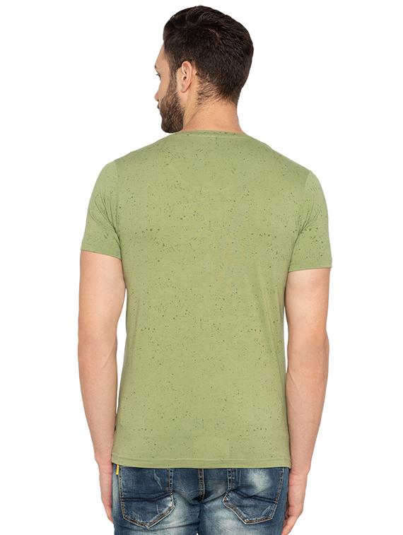 green cotton chest print t-shirt - 15691663 - Zoom Image - 3