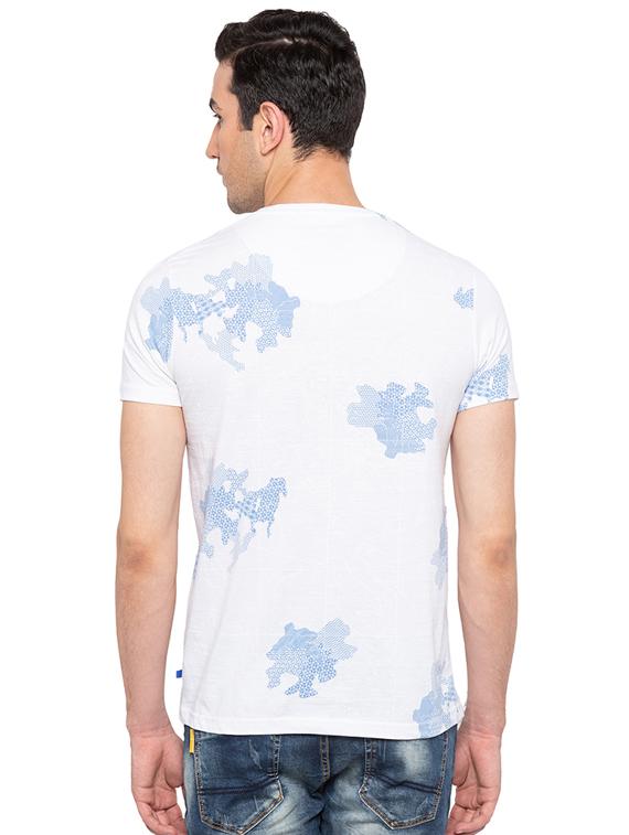 white cotton all over print t-shirt - 15691670 - Zoom Image - 3