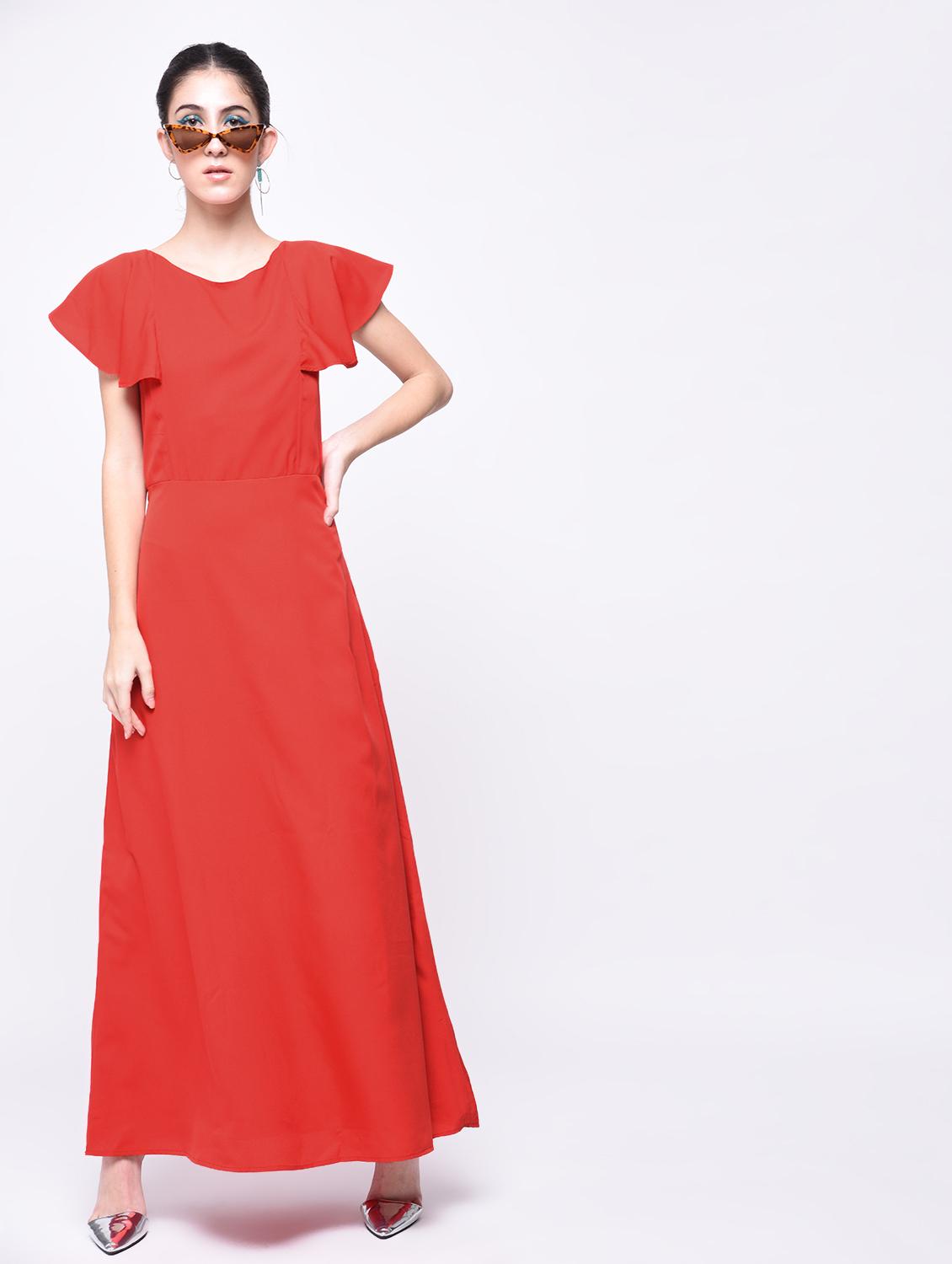 flutter sleeved maxi dress - 15692003 - Zoom Image - 3