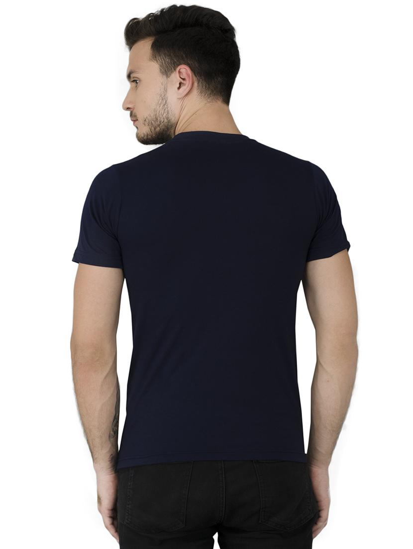 blue cotton chest print t-shirt - 15692509 - Zoom Image - 3
