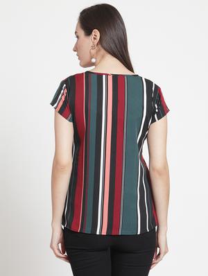 striped cap sleeved top - 15692805 - Standard Image - 3