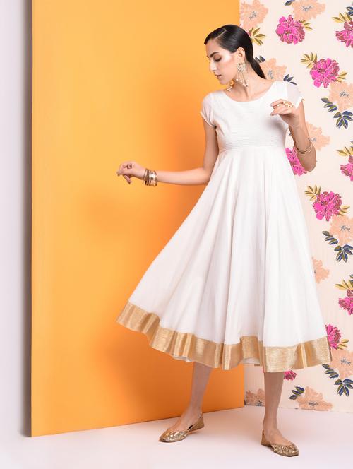 smocking yoke hem detail dress - 15693547 - Very Small Image - 1