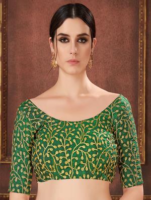checkered yellow printed saree with blouse - 15693882 - Standard Image - 3