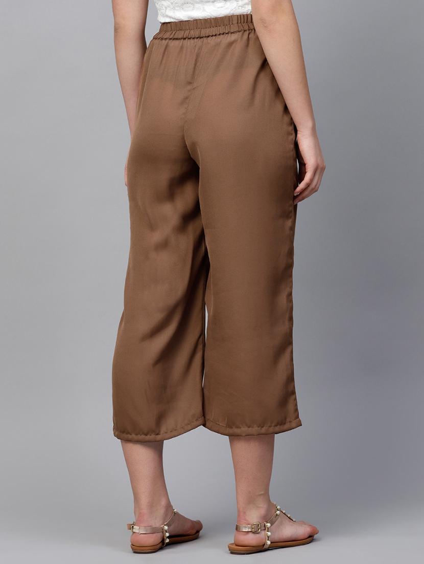 brown elasticated waist palazzo - 15693898 - Zoom Image - 3