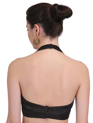 Solid brocade backless blouse - 15693931 - Standard Image - 3
