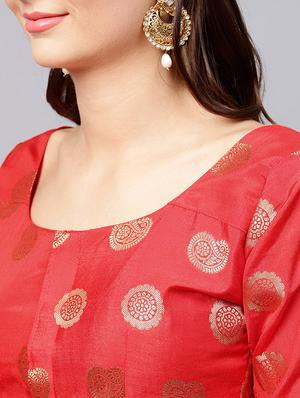 paisley zari motif banarasi saree with blouse - 15694883 - Standard Image - 3
