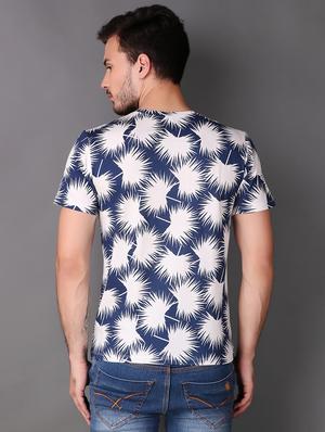 navy blue cotton all over print t-shirt - 15695195 - Standard Image - 3