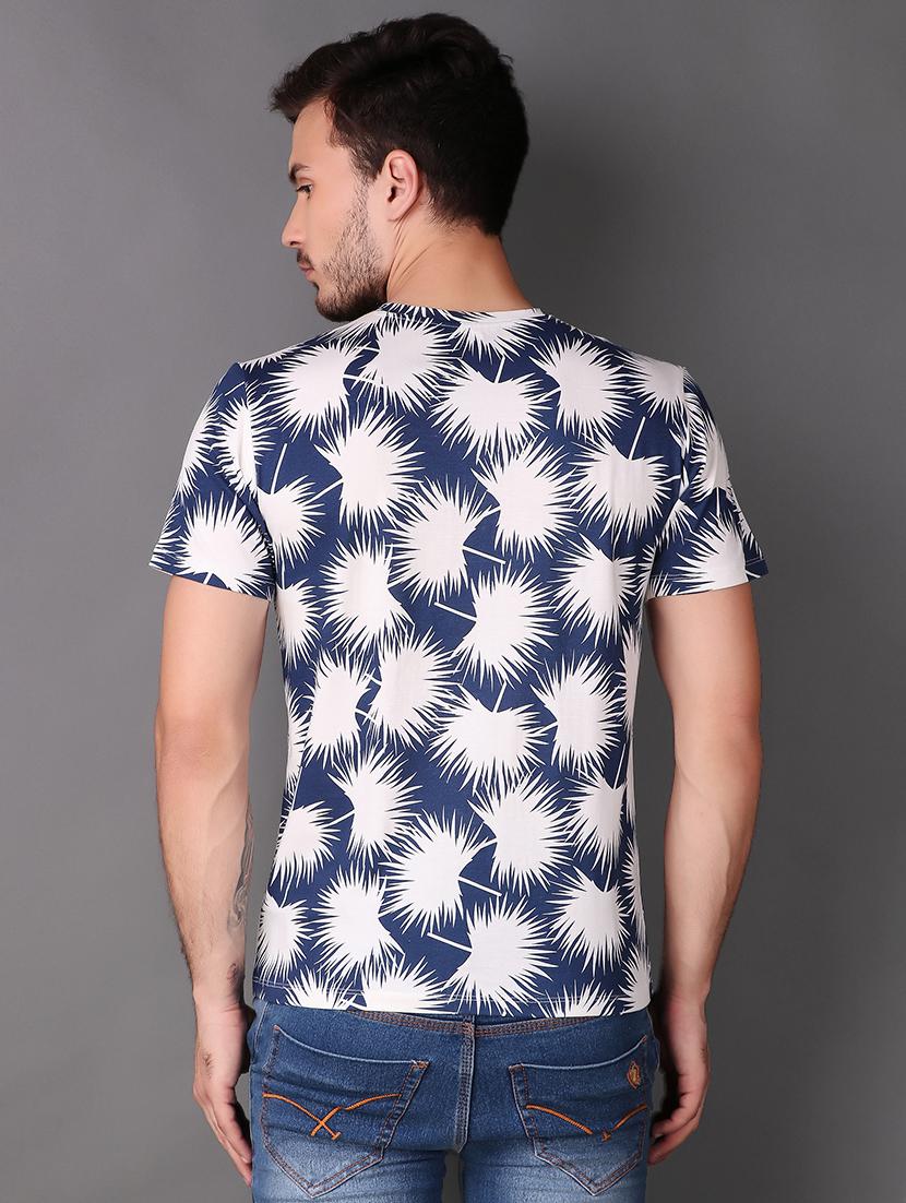 navy blue cotton all over print t-shirt - 15695195 - Zoom Image - 3