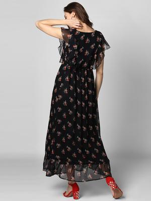 boat neck floral maxi dress - 15695668 - Standard Image - 3