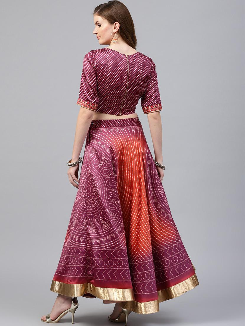 Embroidered bandhani printed lehenga - 15696206 - Zoom Image - 3