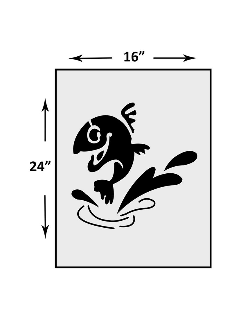 kayra decor fish reusable diy wall stencil painting for home decor (pvc, 16inch x 24 inch) - 15696441 - Zoom Image - 3