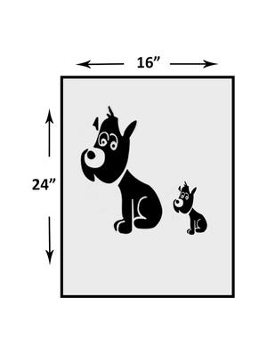 kayra decor adorable pups reusable diy wall stencil painting for home decor (pvc, 16inch x 24 inch) - 15696659 - Standard Image - 3