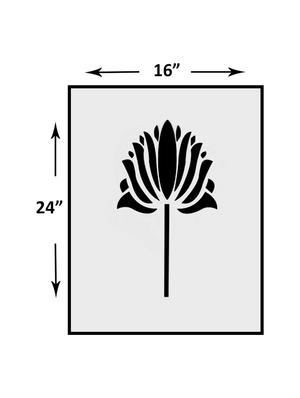 kayra decor lotus reusable diy wall stencil painting for home decor (pvc, 16inch x 24 inch) - 15696669 - Standard Image - 3