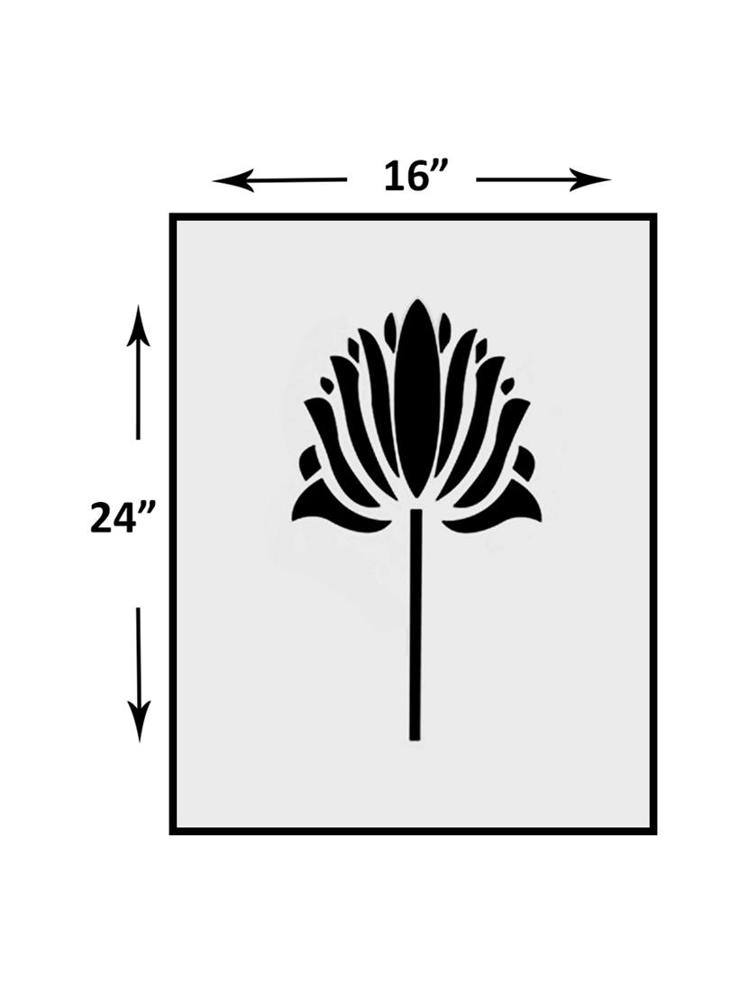 kayra decor lotus reusable diy wall stencil painting for home decor (pvc, 16inch x 24 inch) - 15696669 - Zoom Image - 3