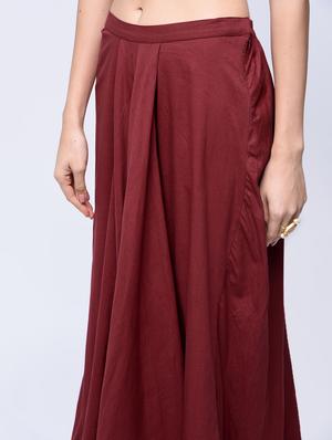 gota patti kurta with burgundy palazzo set - 15697548 - Standard Image - 6