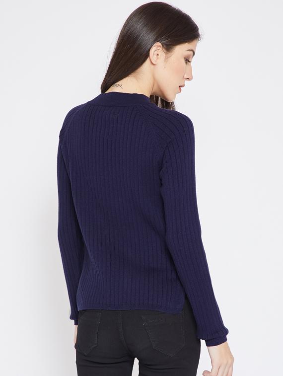 choker neck ribbed knit pullover - 15698036 - Zoom Image - 3