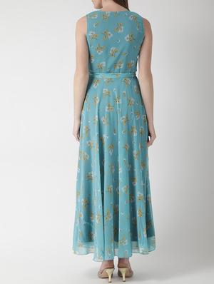 floral self tie belted maxi dress - 15698681 - Standard Image - 3
