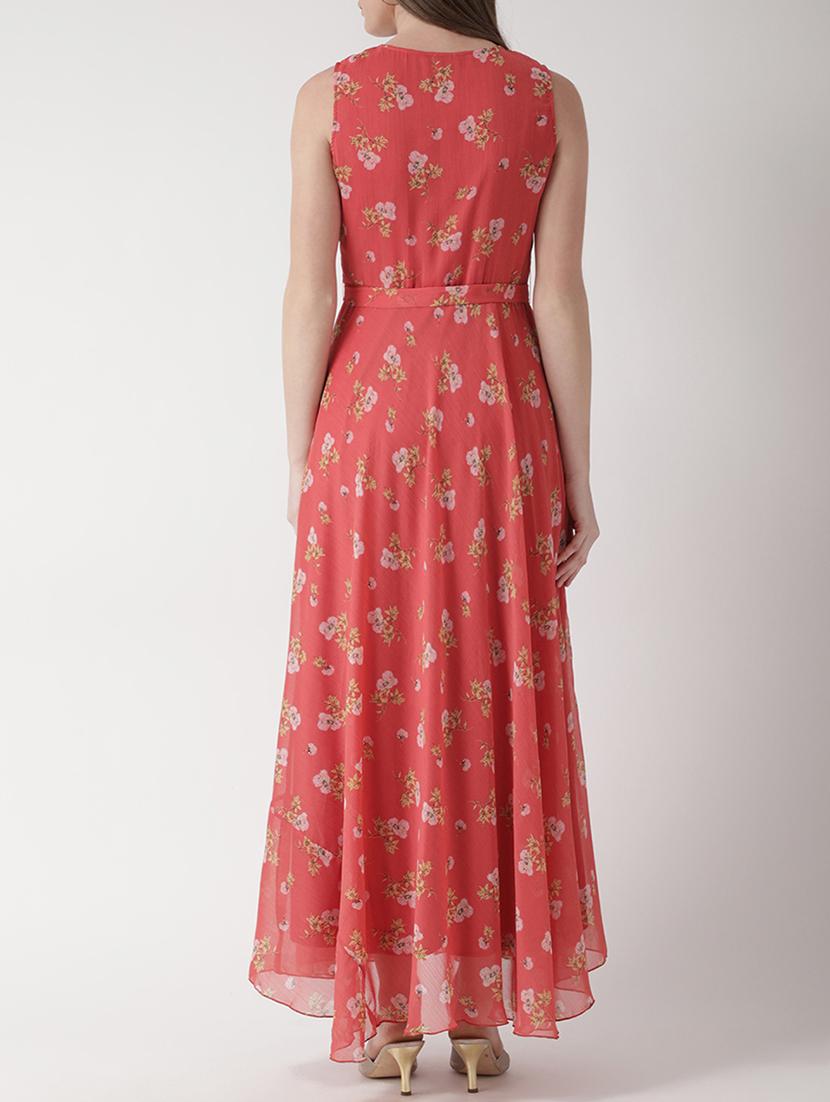 floral self tie belted maxi dress - 15698682 - Zoom Image - 3