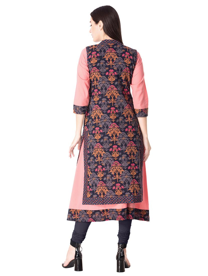 layered printed kurta - 15698708 - Zoom Image - 3