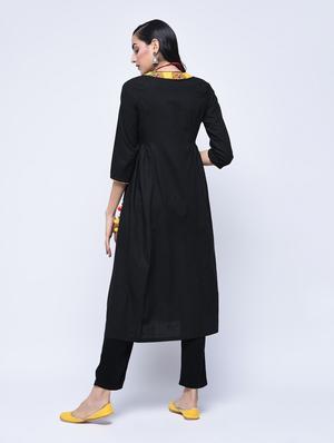 Angrakha kurta with tassels - 15699469 - Standard Image - 3