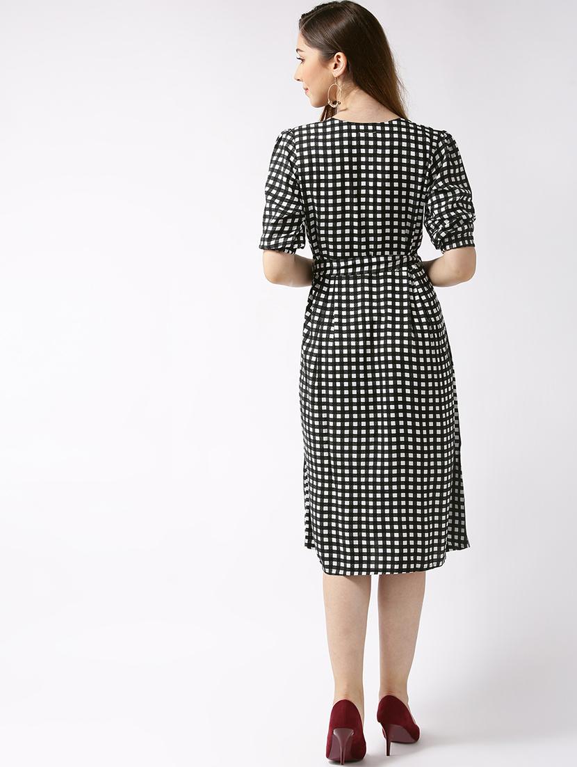 button up checkered a-line dress - 15700090 - Zoom Image - 3