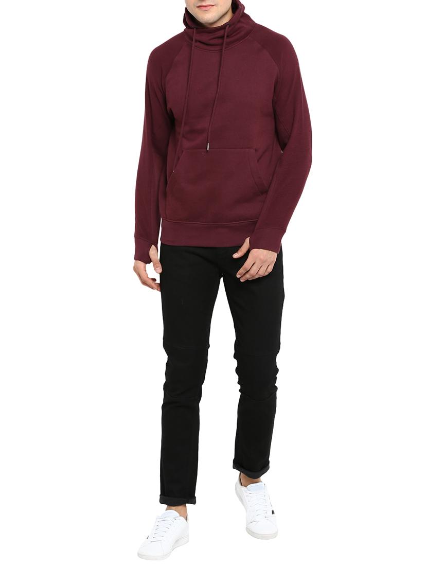 maroon cotton sweatshirt - 15700337 - Zoom Image - 3