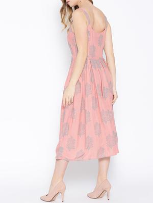 block print pleated dress - 15701123 - Standard Image - 3