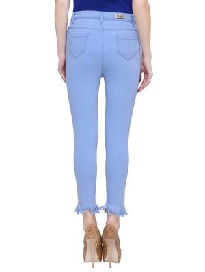 frayed hem mid rise jeans - 15701313 - Standard Image - 3