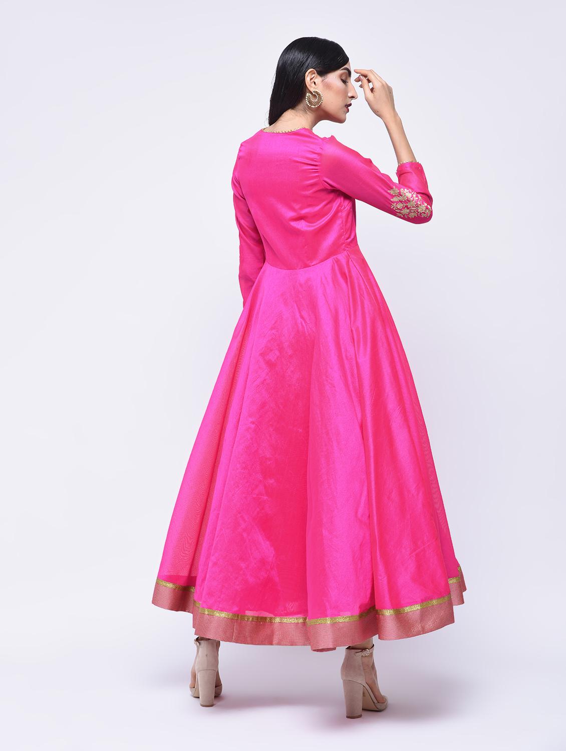 Gotta patti Embroidered angrakha kurta - 15701757 - Zoom Image - 3
