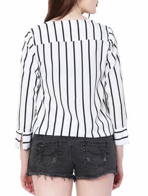 surplice striped blouson top - 15701763 - Standard Image - 3