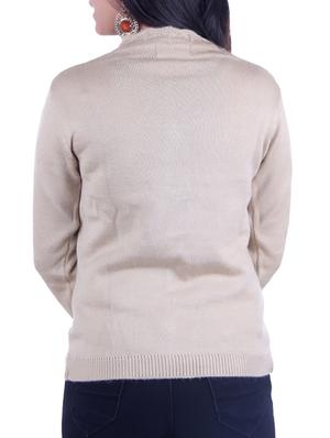 Beige knitted cardigan - 15701850 - Standard Image - 3