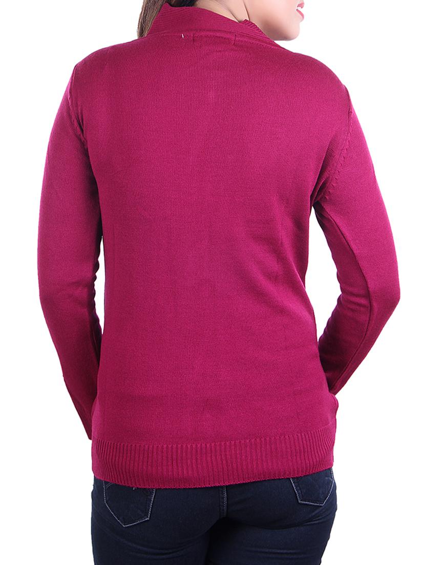 Buttoned neck knitted shrug - 15701909 - Zoom Image - 3