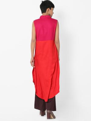 Printed high-low kurta - 15704144 - Standard Image - 3