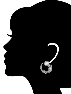 silver metal studs earring - 15704580 - Standard Image - 3