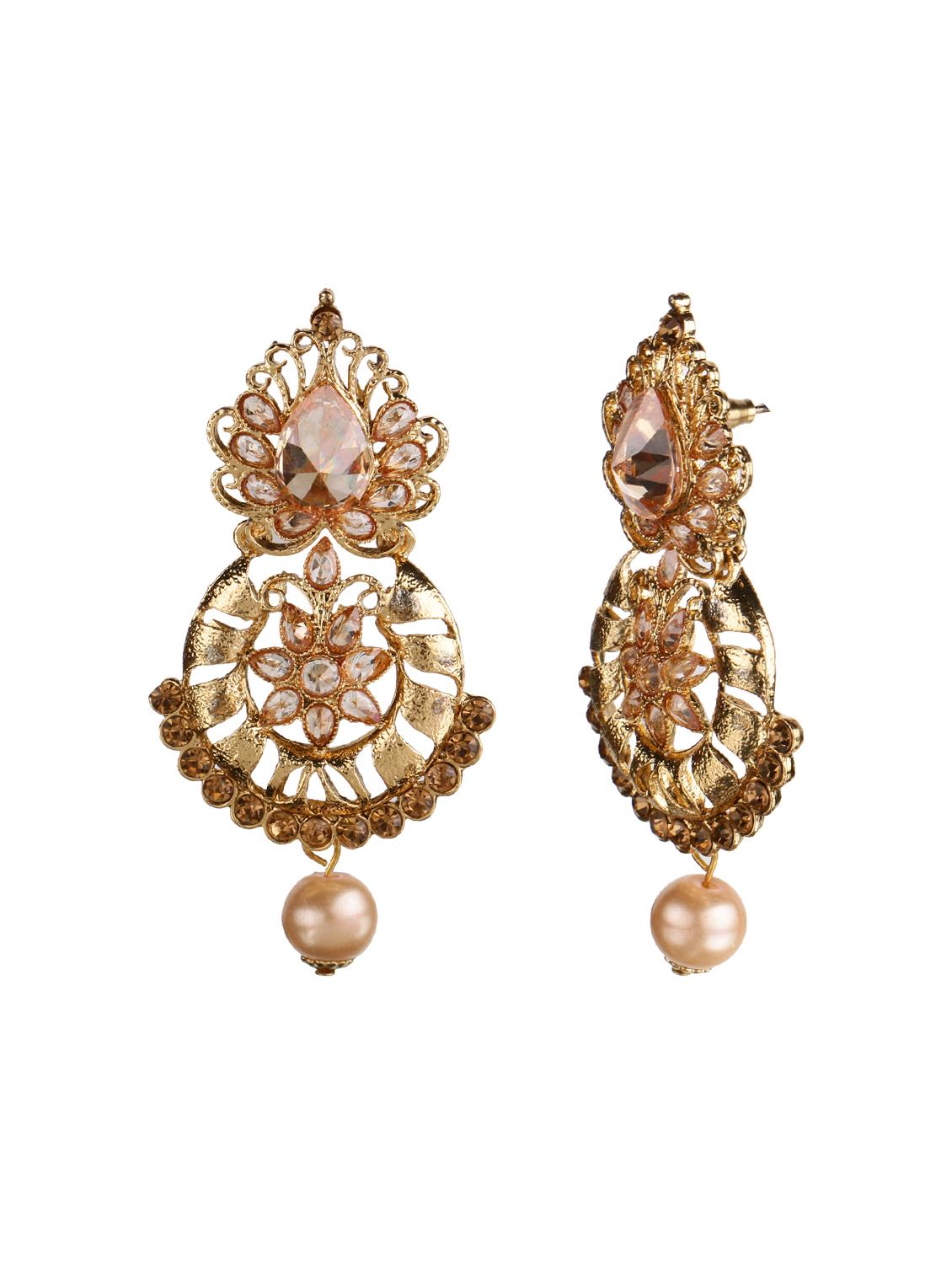 gold tone drop earrings - 15706257 - Zoom Image - 3