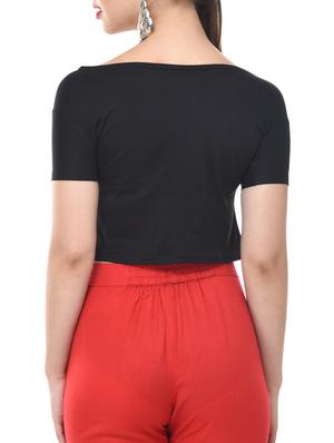 Scoop neck crop tee - 15706580 - Standard Image - 3