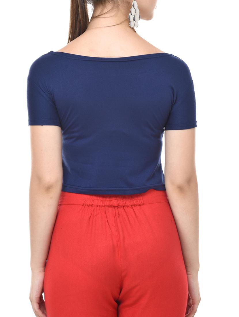 Scoop neck crop tee - 15706581 - Zoom Image - 3