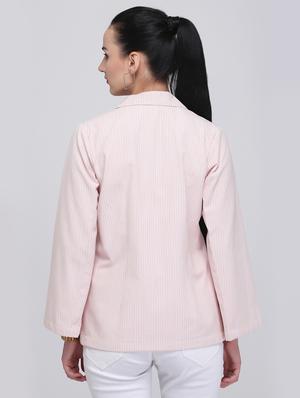 slit sleeved striped blazer - 15706667 - Standard Image - 3