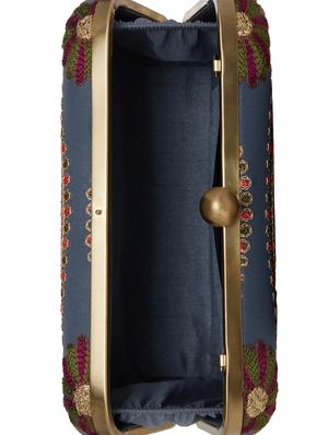 blue cotton polyester blend box clutch - 15706685 - Standard Image - 3