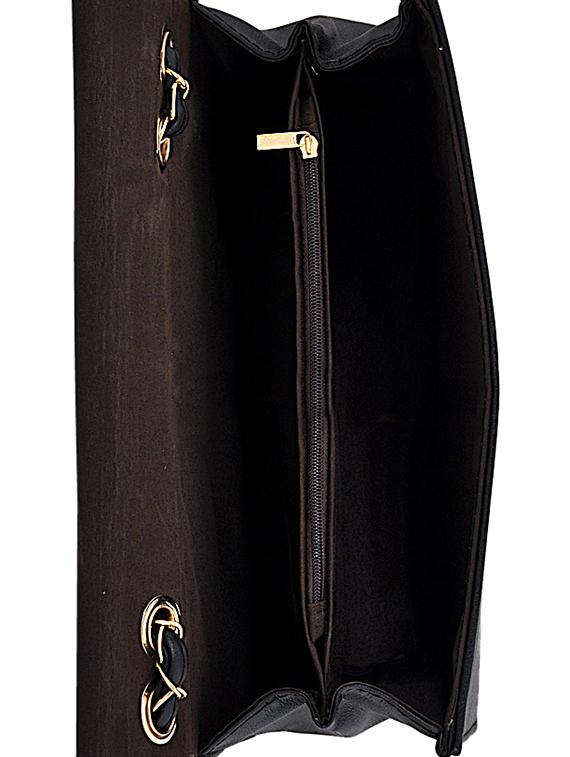black leatherette (pu) combo handbag - 15707064 - Zoom Image - 3