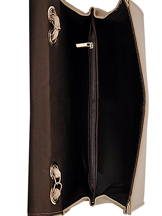 beige leatherette (pu) combo handbag - 15707065 - Zoom Image - 3