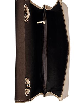 beige leatherette (pu) regular handbag - 15707068 - Standard Image - 3