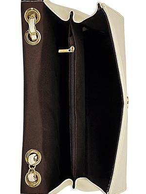 white leatherette (pu) regular handbag - 15707069 - Standard Image - 3